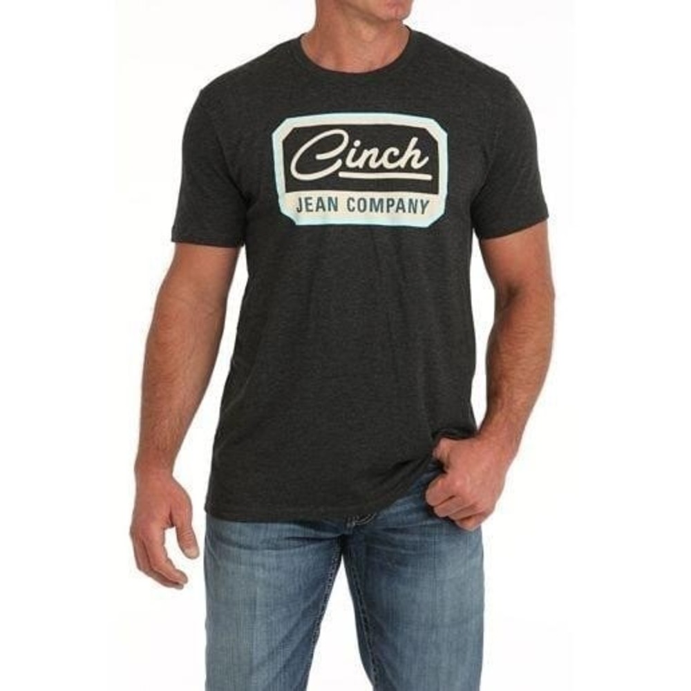 Cinch Jean Company Mens Charcoal Heather Graphic Logo T-Shirt XXL